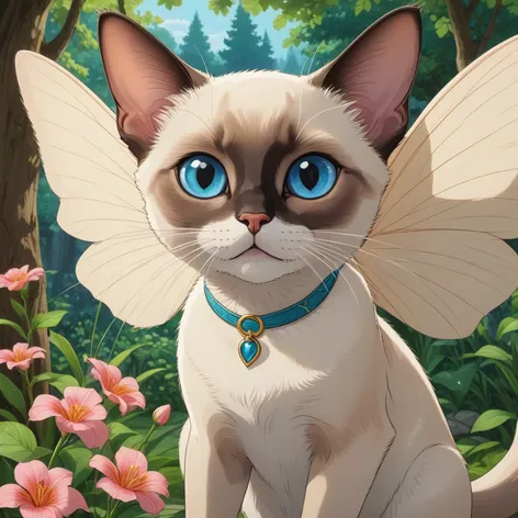 Siamese cat fairy cartoon