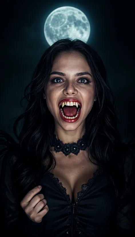 Big fanged teeth vampire