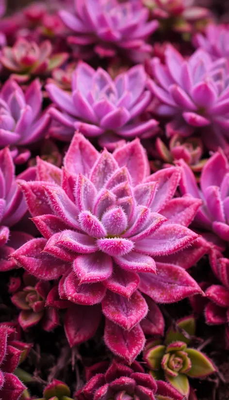 purple succulents