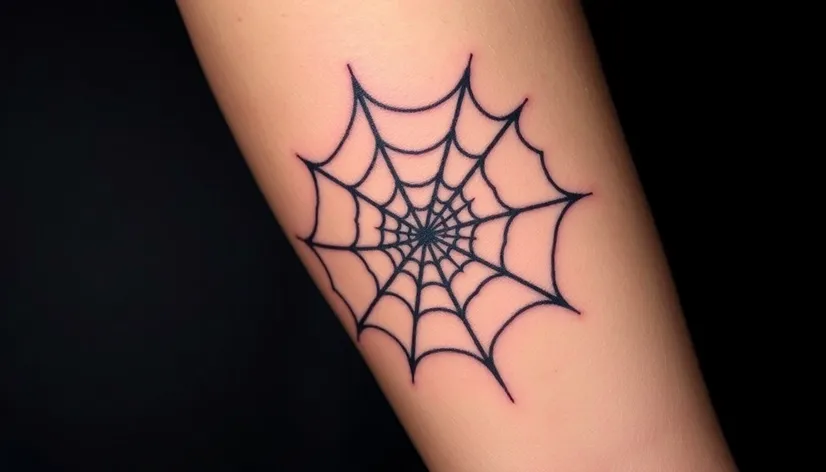 spider web elbow tattoo