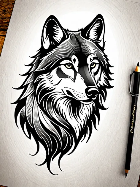 traditional wolf tattoo