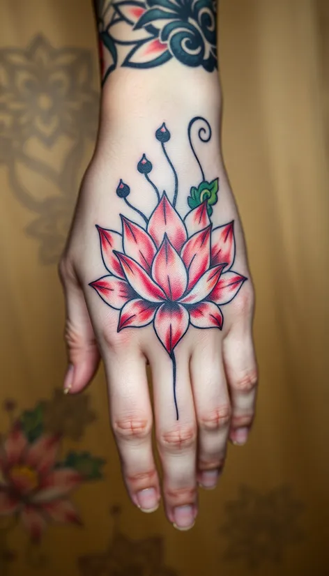 lotus flower tattoo on