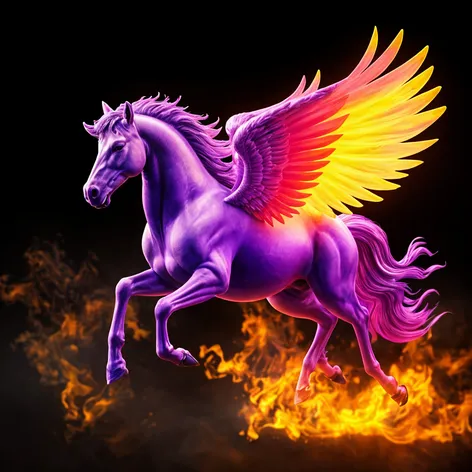 realistic violet pegasus with