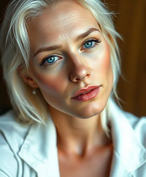 white blonde woman