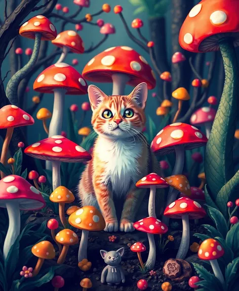 mushroom cat wallpaper