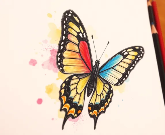 pencil drawn butterfly