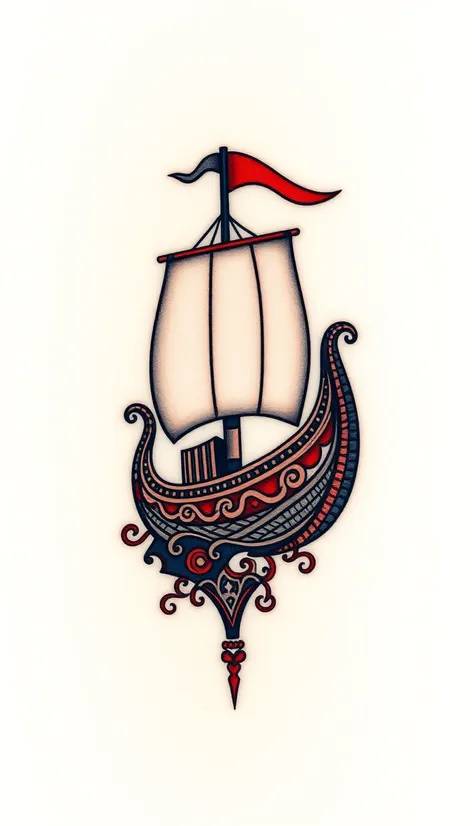 viking ship tattoo