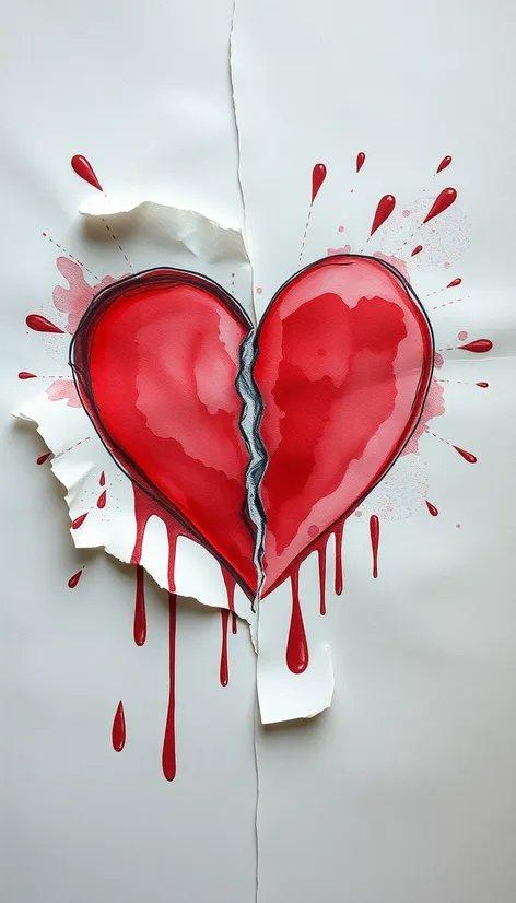 broken heart drawings