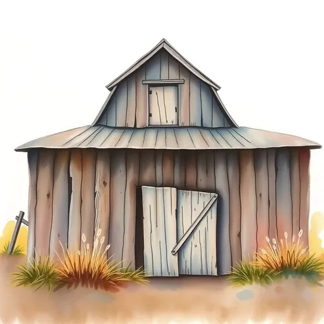 watercolor barn