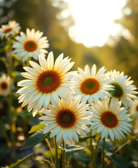 white sunflowers