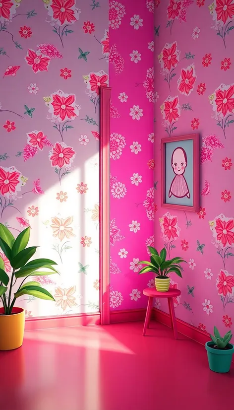 pink wall paper