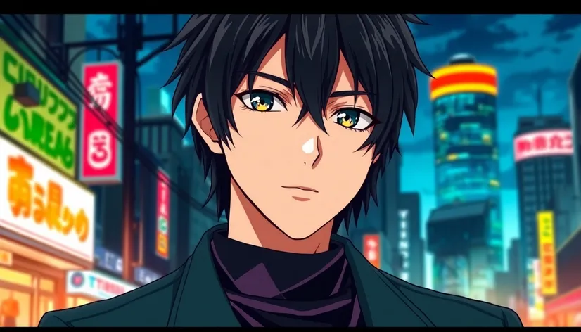 black hair male anime