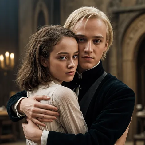 draco malfoy hugging brown