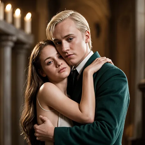 draco malfoy hugging brown