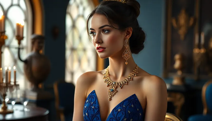 gold jewelry with blue