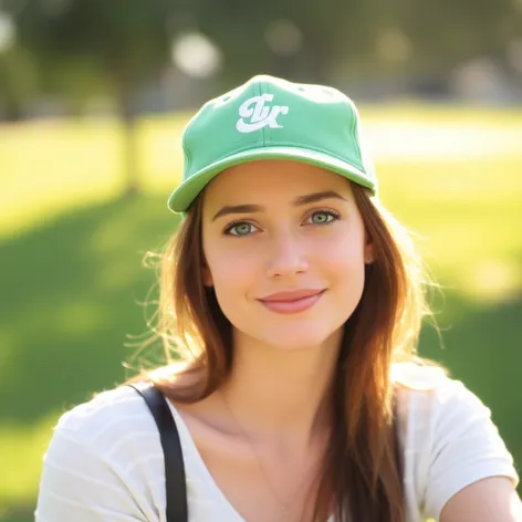 green baseball hat