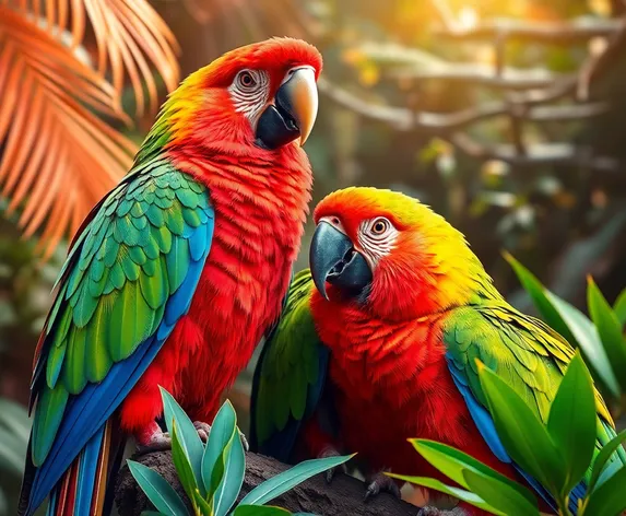 colorful parrots