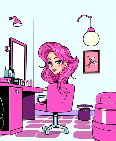 hair salon clipart pink