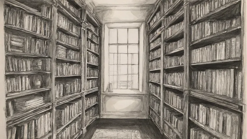 bookshelf drawing