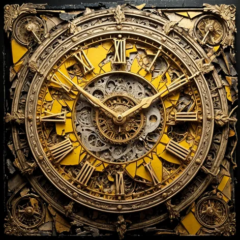 Roman yellow wall clock