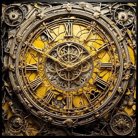 Roman yellow wall clock