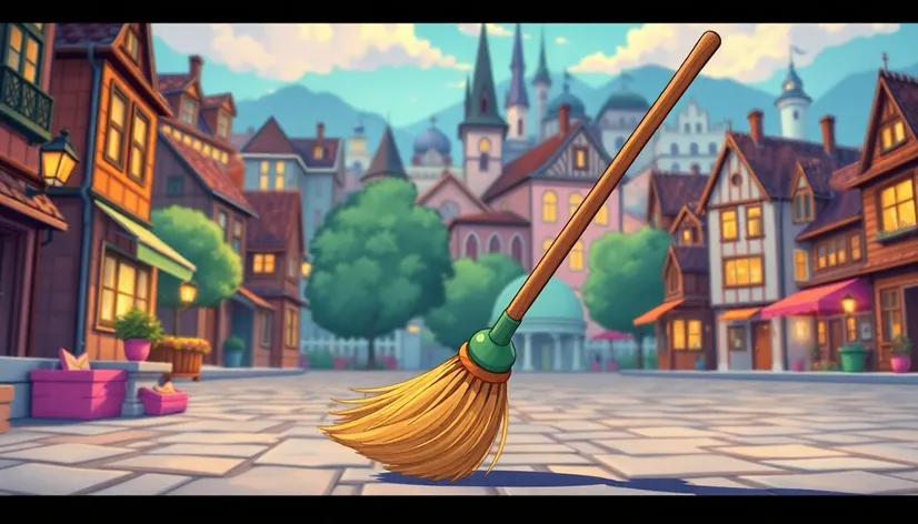 broom sweeping animation video