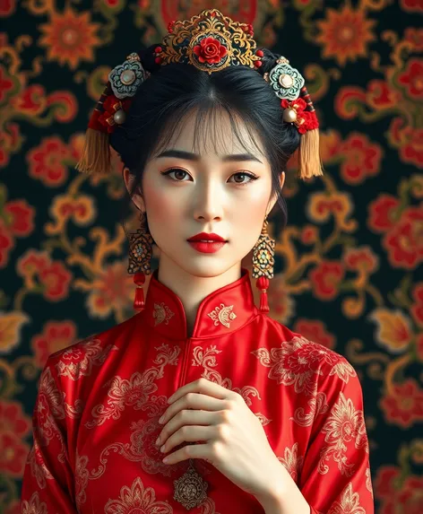 traditional chinese red dress