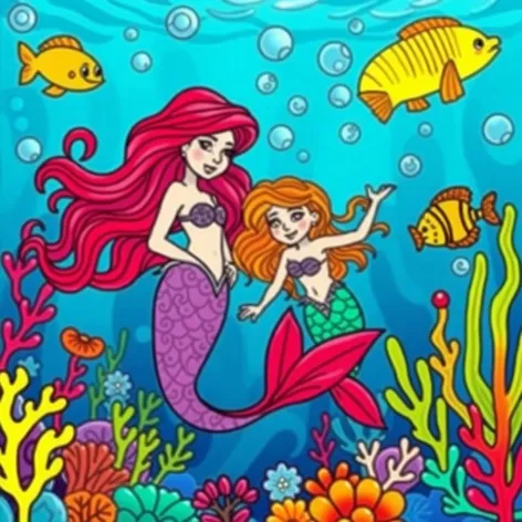 mermaid printables coloring