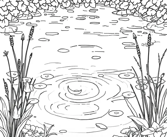 coloring page pond