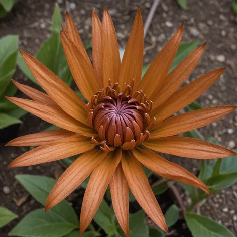 alien copper-colored flower with