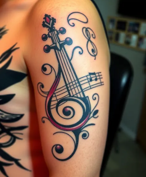 music stave tattoo