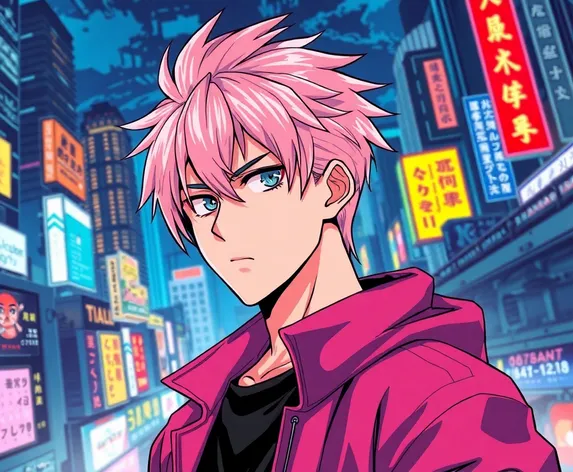 anime guy pink hair