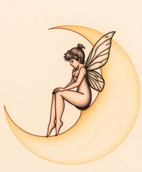 fairy sitting on moon