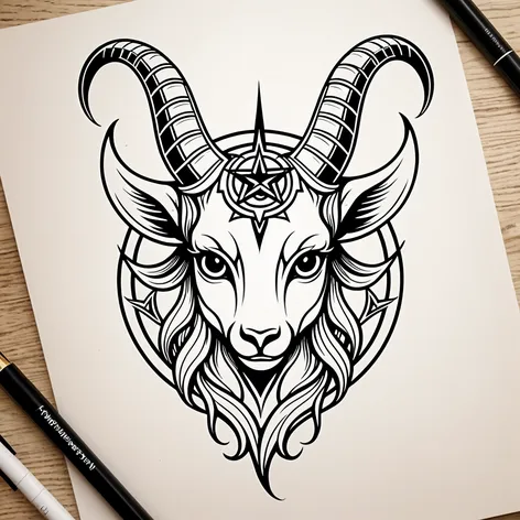 Kawaii baphomet demon goat