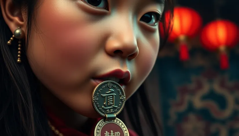 chinese girl bites medal