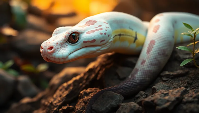 albino burmese python