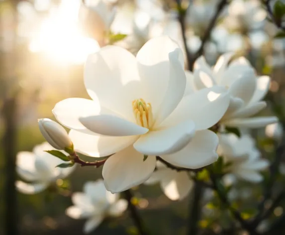 white magnolia tree