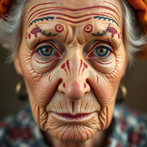 old lady face paint