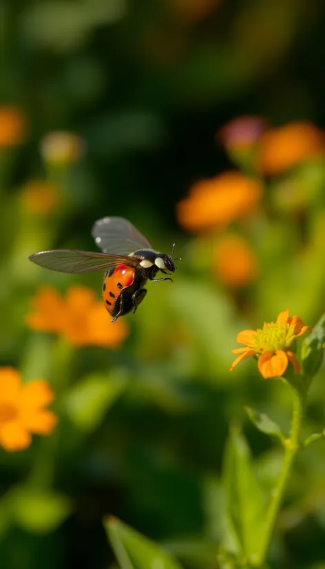 ladybug in flight