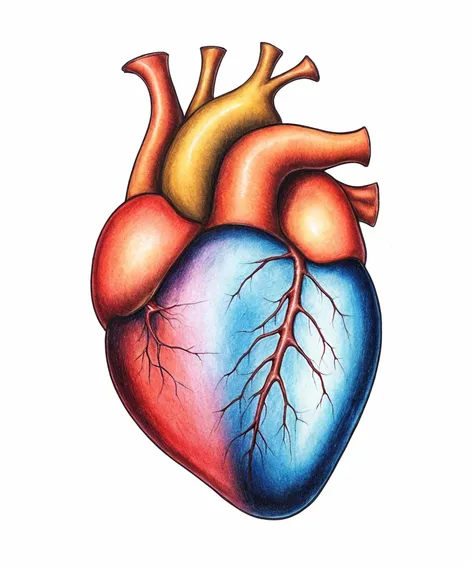 realistic heart drawing