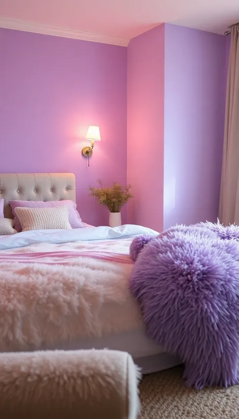 bedroom with light purple