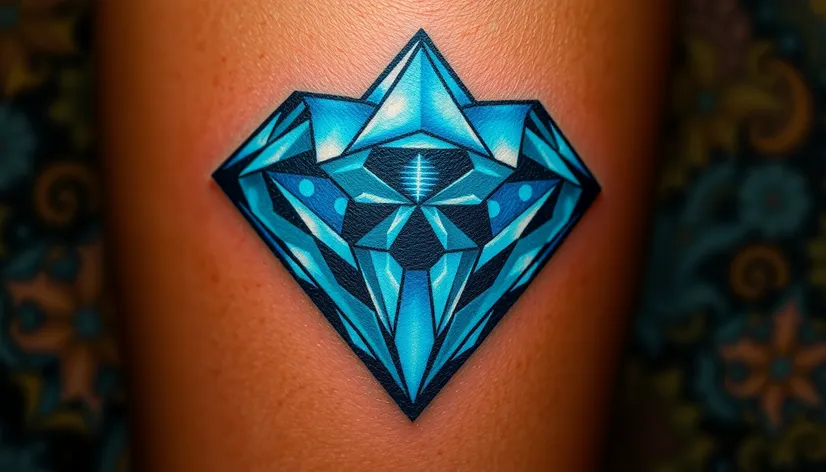 diamond tattoo blue