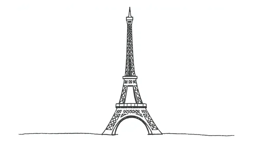 eiffel tower drawing easy