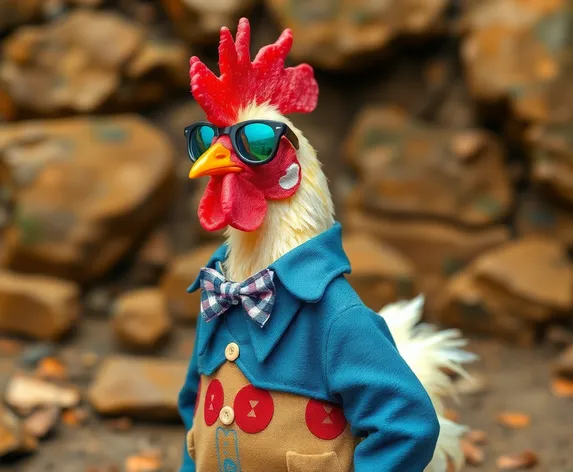 chicken wearing clothes