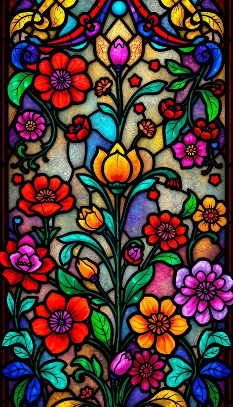 stained glass flowers