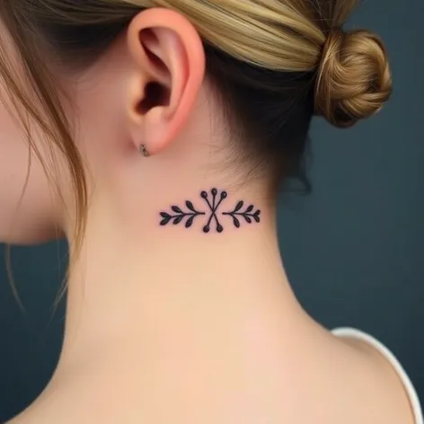 women's behind ear tattoos