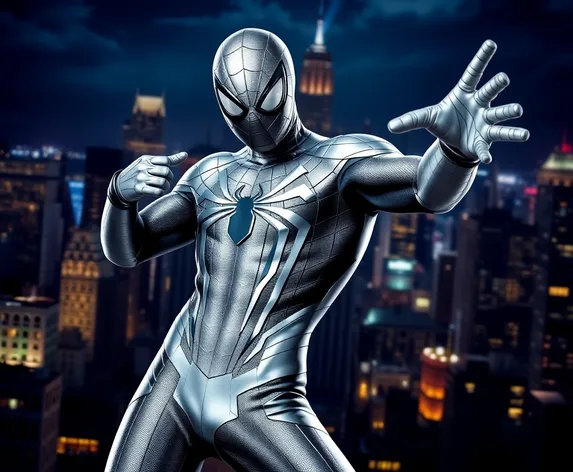 silver spiderman suit