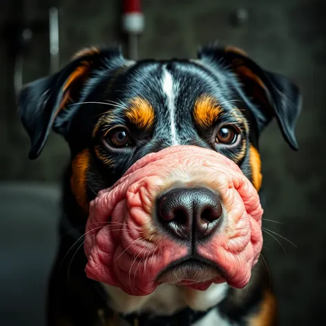 dog swollen face