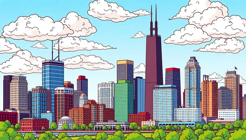 cartoon chicago skyline