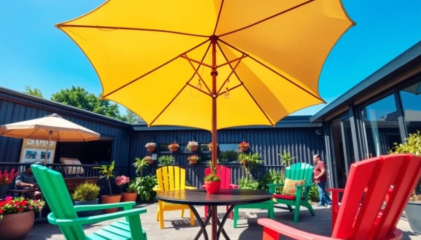 modern big umbrella patio